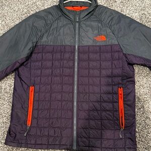 The North Face Men's Charcoal and Deep Purple Thermoball Jacket
